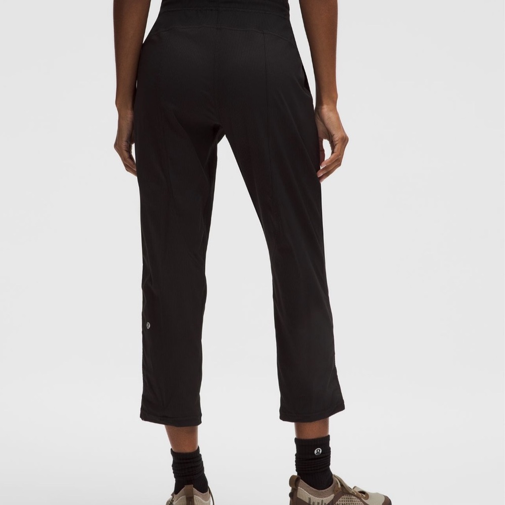 Lululemon Dance Studio Crop Pants MR Black Swift Fabric Drawstring Waist - Picture 3 of 11